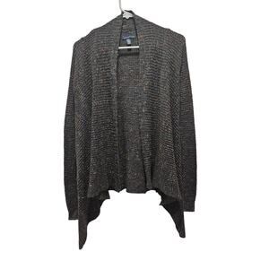 American Eagle Gray Asymmetrical Waterfall Cardigan XS Petite Skinny Sleeves